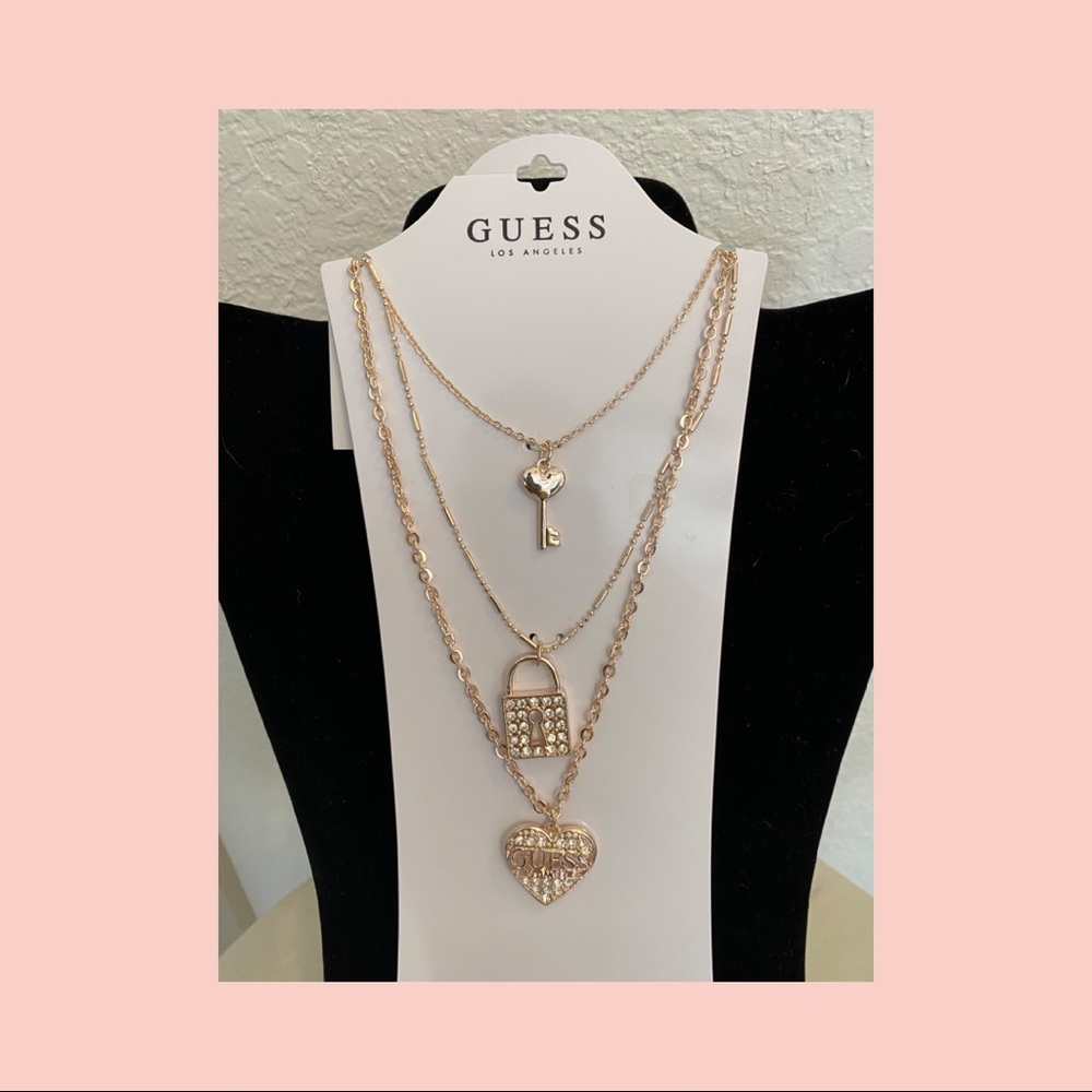 Guess- rose gold colored stackable necklace NEW